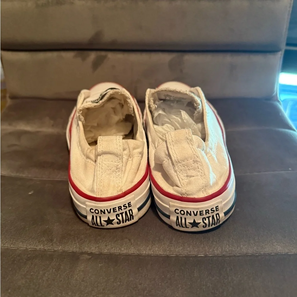 Women’s White Slip-On Converse Sneakers Size 8